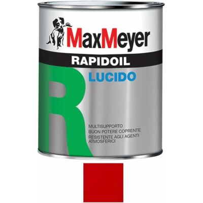 MAX MEYER Rapidoil Smalto Lucido A Solvente Per Ferro E Legno Maxmeyer Rosso Traffico Ral 3020,0.75 Lt MAX MEYER Rapidoil Smalto Lucido A Solvente Per Ferro E Legno Maxmeyer Rosso Traffico Ral 3020,0.75 Lt