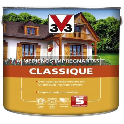 V33 Impregnante Per Legno Classique Idrorepellente 2,5l Rovere Scuro V33 Impregnante Per Legno Classique Idrorepellente 2,5l Rovere Scuro