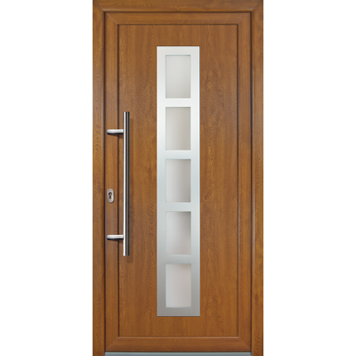 MEETH Porte D'Ingresso Pvc Jm Signum Esclusivo, Mod. 51, Dentro: Bianco/al Di Fuori: Golden Oak, Larghezza: 88cm, Altezza: 208cm, Senso Di Aperatura Sinistra MEETH Porte D'Ingresso Pvc Jm Signum Esclusivo, Mod. 51, Dentro: Bianco/al Di Fuori: Golden Oak, Larghezza: 88cm, Altezza: 208cm, Senso Di Aperatura Sinistra