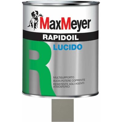 MAX MEYER Rapidoil Smalto Lucido A Solvente Per Ferro E Legno Maxmeyer Alluminio Ral 9006,0.75 Lt MAX MEYER Rapidoil Smalto Lucido A Solvente Per Ferro E Legno Maxmeyer Alluminio Ral 9006,0.75 Lt