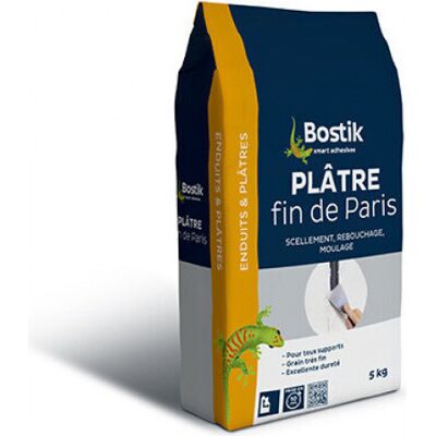 Gesso fine di Parigi - Bostik - Sacchetto 5kg - Uso interno Gesso fine di Parigi - Bostik - Sacchetto 5kg - Uso interno