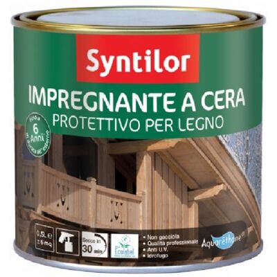 Impregnante legno noce scuro SYNTILOR - Cera - 0,5 l - Protezione del legno Impregnante legno noce scuro SYNTILOR - Cera - 0,5 l - Protezione del legno