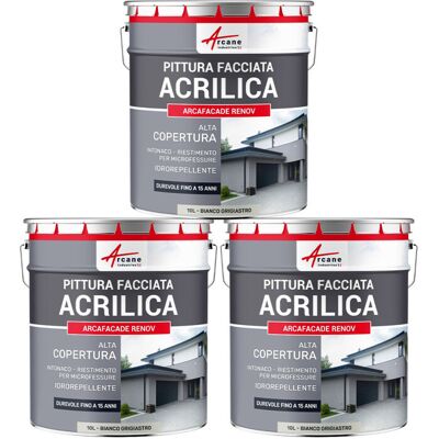 ARCANE INDUSTRIES Pittura Acrilica Per Esterni: Per Facciate Esterne E Stucco - Arcafaçade Renov - 3 X 10 L Bianco Grigiastro - Ral 9002 - ARCANE INDUSTRIES Pittura Acrilica Per Esterni: Per Facciate Esterne E Stucco - Arcafaçade Renov - 3 X 10 L Bianco Grigiastro - Ral 9002 -