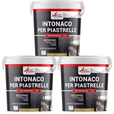 ARCANE INDUSTRIES Intonaco Per Piastrelle Del Bagno E Cucina, Su Pavimento E Pareti - Arcamineral - 3x 20 Kg Cammello - ARCANE INDUSTRIES Intonaco Per Piastrelle Del Bagno E Cucina, Su Pavimento E Pareti - Arcamineral - 3x 20 Kg Cammello -
