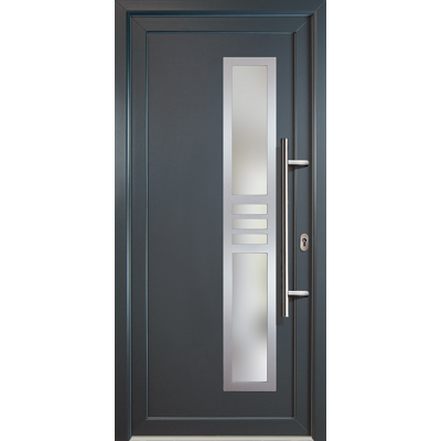 MEETH Porte D'Ingresso Classico Pvc Modello 53 , Dentro: Bianco/al Di Fuori: Titanio Larghezza: 98cm, Altezza: 200cm, Senso Di Aperatura Destra MEETH Porte D'Ingresso Classico Pvc Modello 53 , Dentro: Bianco/al Di Fuori: Titanio Larghezza: 98cm, Altezza: 200cm, Senso Di Aperatura Destra
