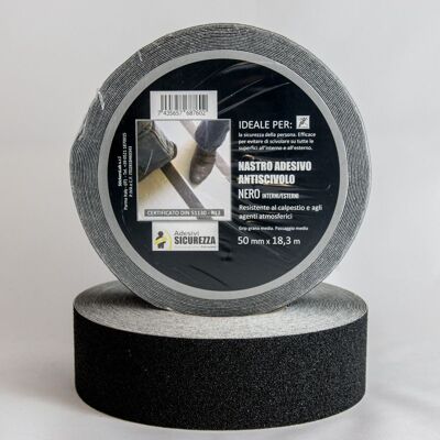 STICKERSLAB Nastro Adesivo Antiscivolo Certificato Colore Nero In Varie Misure Packaging - 50 Mm X 18,3 Mt ( 1 Rotolo) STICKERSLAB Nastro Adesivo Antiscivolo Certificato Colore Nero In Varie Misure Packaging - 50 Mm X 18,3 Mt ( 1 Rotolo)