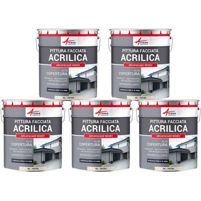 ARCANE INDUSTRIES Pittura Acrilica Per Esterni: Per Facciate Esterne E Stucco - Arcafaçade Renov - 5 X 10 L Pietra - Ral 090 90 10 - ARCANE INDUSTRIES Pittura Acrilica Per Esterni: Per Facciate Esterne E Stucco - Arcafaçade Renov - 5 X 10 L Pietra - Ral 090 90 10 -