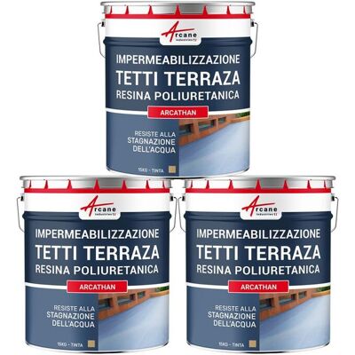 ARCANE INDUSTRIES Guaina Liquida Per Terrazzi, Guaina Impermabilizzante Arcathan - 3 X 15 Kg Beige - Ral 1001 - ARCANE INDUSTRIES Guaina Liquida Per Terrazzi, Guaina Impermabilizzante Arcathan - 3 X 15 Kg Beige - Ral 1001 -