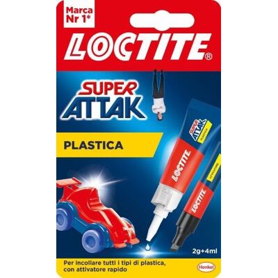 Loctite Colla Super Attak Plastica 2 Gr + 4 Ml Loctite Colla Super Attak Plastica 2 Gr + 4 Ml