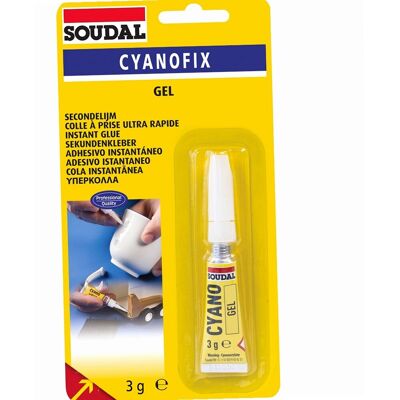 SOUDAL Super Glue Gel Adesivo Istantaneo 3g 116390 SOUDAL Super Glue Gel Adesivo Istantaneo 3g 116390