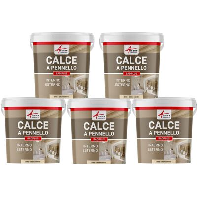 ARCANE INDUSTRIES Calce A Pennello Per Muri Esterni E Interni - Badiplus - 5 X 20 Kg Cadice Crema - ARCANE INDUSTRIES Calce A Pennello Per Muri Esterni E Interni - Badiplus - 5 X 20 Kg Cadice Crema -