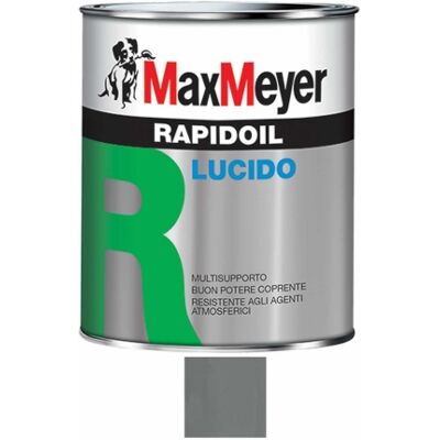 MAX MEYER Rapidoil Smalto Lucido A Solvente Per Ferro E Legno Maxmeyer Grigio Argento Ral 7001,0.75 Lt MAX MEYER Rapidoil Smalto Lucido A Solvente Per Ferro E Legno Maxmeyer Grigio Argento Ral 7001,0.75 Lt