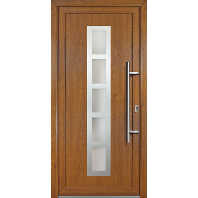 MEETH Porte D'Ingresso Pvc Jm Signum Esclusivo, Mod. 51, Dentro: Bianco/al Di Fuori: Golden Oak, Larghezza: 88cm, Altezza: 208cm, Senso Di Aperatura Destra MEETH Porte D'Ingresso Pvc Jm Signum Esclusivo, Mod. 51, Dentro: Bianco/al Di Fuori: Golden Oak, Larghezza: 88cm, Altezza: 208cm, Senso Di Aperatura Destra
