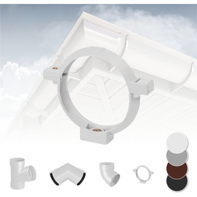 RAINWAY - 130mm PVC Gutters - Bianco - Morsetto per tubi - Gutters system RAINWAY - 130mm PVC Gutters - Bianco - Morsetto per tubi - Gutters system