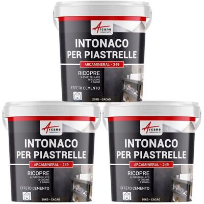 ARCANE INDUSTRIES Intonaco Per Piastrelle Del Bagno E Cucina, Su Pavimento E Pareti - Arcamineral - 3x 20 Kg Cacao - ARCANE INDUSTRIES Intonaco Per Piastrelle Del Bagno E Cucina, Su Pavimento E Pareti - Arcamineral - 3x 20 Kg Cacao -