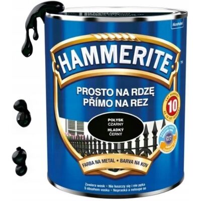 OEM Vernice Per Metalli Hammerite, Colore Nero Lucido, Pronta All'uso, 2,5 L OEM Vernice Per Metalli Hammerite, Colore Nero Lucido, Pronta All'uso, 2,5 L