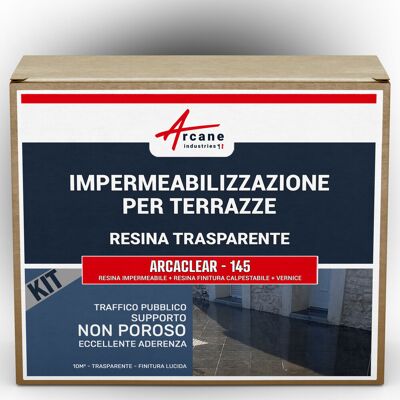 ARCANE INDUSTRIES Guaina Liquida Trasparente: Per Terrazzi, Piastrelle, Piscine - Kit Arcaclear - 10 M², Traffico Pubblico Supporto Non Poroso Finitura Lucida - ARCANE INDUSTRIES Guaina Liquida Trasparente: Per Terrazzi, Piastrelle, Piscine - Kit Arcaclear - 10 M², Traffico Pubblico Supporto Non Poroso Finitura Lucida -