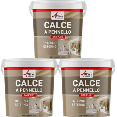 ARCANE INDUSTRIES Calce A Pennello Per Muri Esterni E Interni - Badiplus - 3 X 20 Kg Palermo - Beige - ARCANE INDUSTRIES Calce A Pennello Per Muri Esterni E Interni - Badiplus - 3 X 20 Kg Palermo - Beige -