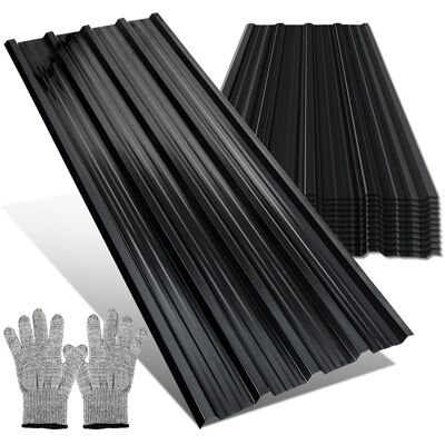 TOLLETOUR Pannelli Per Tetto 12 Pz 129x46 Cm, Acciaio Zincato Antracite, 7 M², Lamiera Profilata Per Tetto E Parete TOLLETOUR Pannelli Per Tetto 12 Pz 129x46 Cm, Acciaio Zincato Antracite, 7 M², Lamiera Profilata Per Tetto E Parete