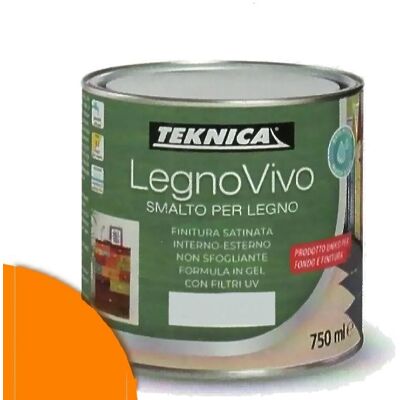 TEKNICA Legno Vivo Smalto All'acqua Per Legno 750ml In Gel Vari Colori - Colore: Arancio TEKNICA Legno Vivo Smalto All'acqua Per Legno 750ml In Gel Vari Colori - Colore: Arancio