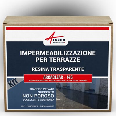 ARCANE INDUSTRIES Guaina Liquida Trasparente: Per Terrazzi, Piastrelle, Piscine - Kit Arcaclear - 10 M², Traffico Privato, Supporto Non Poroso Finitura Lucida - ARCANE INDUSTRIES Guaina Liquida Trasparente: Per Terrazzi, Piastrelle, Piscine - Kit Arcaclear - 10 M², Traffico Privato, Supporto Non Poroso Finitura Lucida -