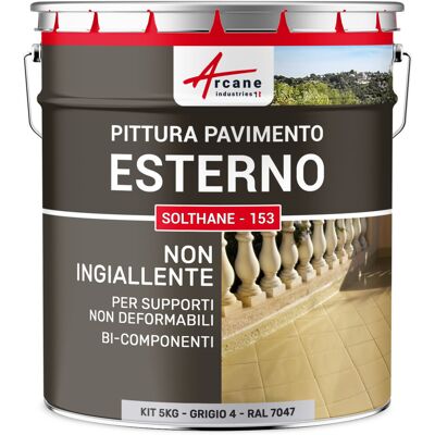 ARCANE INDUSTRIES Vernice Per Cemento Esterno Calpestabile - Solthane - 153 - 5 Kg Grigio Tele 4 - Ral 7047 - ARCANE INDUSTRIES Vernice Per Cemento Esterno Calpestabile - Solthane - 153 - 5 Kg Grigio Tele 4 - Ral 7047 -