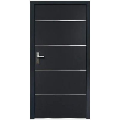 Unique Porta D'Ingresso In Acciaio Massiccio E Inox H208.5 X L105 Cm Antracite - Spessore 90mm - Apertura Verso Destra - Naxara Unique Porta D'Ingresso In Acciaio Massiccio E Inox H208.5 X L105 Cm Antracite - Spessore 90mm - Apertura Verso Destra - Naxara