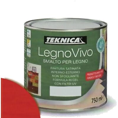 TEKNICA Legno Vivo Smalto All'acqua Per Legno 750ml In Gel Vari Colori - Colore: Rosso TEKNICA Legno Vivo Smalto All'acqua Per Legno 750ml In Gel Vari Colori - Colore: Rosso