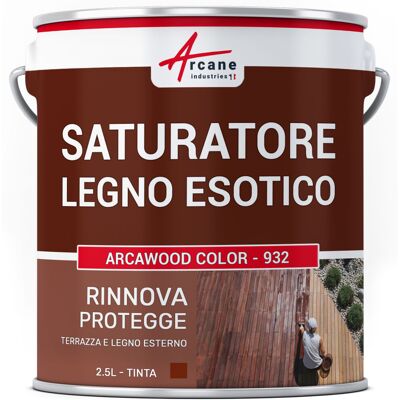 ARCANE INDUSTRIES Saturatore Per Legno Esotico, Saturatore Per Legno Da Esterno Arcawood Color - 932 - 2,5 L (fino A 12,5 M²) Mogano - Tinta Rossa - ARCANE INDUSTRIES Saturatore Per Legno Esotico, Saturatore Per Legno Da Esterno Arcawood Color - 932 - 2,5 L (fino A 12,5 M²) Mogano - Tinta Rossa -