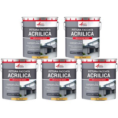 ARCANE INDUSTRIES Pittura Acrilica Per Esterni: Per Facciate Esterne E Stucco - Arcafaçade Renov - 5 X 10 L Giallo - Ral 080 80 60 - ARCANE INDUSTRIES Pittura Acrilica Per Esterni: Per Facciate Esterne E Stucco - Arcafaçade Renov - 5 X 10 L Giallo - Ral 080 80 60 -