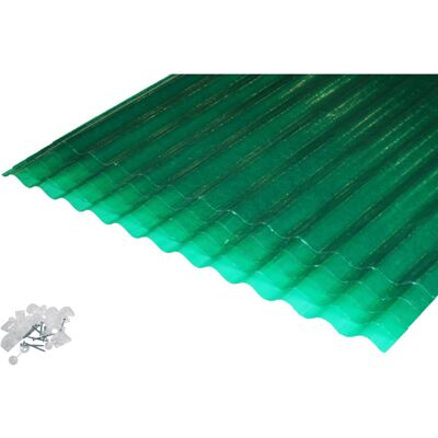 MCCOVER Set 5 Lastre Poliestere Greca 76/18 Verdi + 5 Kit Fissaggio - 90x200 Cm MCCOVER Set 5 Lastre Poliestere Greca 76/18 Verdi + 5 Kit Fissaggio - 90x200 Cm
