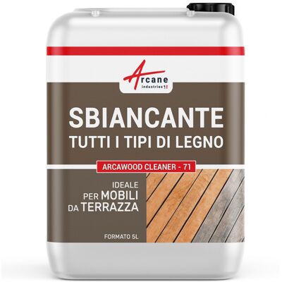 ARCANE INDUSTRIES Sbiancante Legno, Ideale Per Legno Esterno - Arcawood Cleaner - 5 L - ARCANE INDUSTRIES Sbiancante Legno, Ideale Per Legno Esterno - Arcawood Cleaner - 5 L -