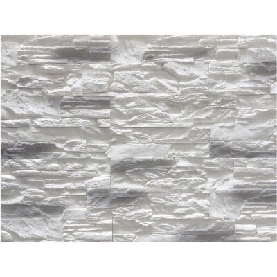 OEM Piastrella Decorativa In Gesso Per Pareti, 37×9,2 Cm, 0,4 M², Bianca E Grigia, Effetto Pietra. OEM Piastrella Decorativa In Gesso Per Pareti, 37×9,2 Cm, 0,4 M², Bianca E Grigia, Effetto Pietra.