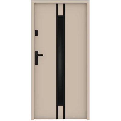 Unique Porta D'Ingresso Apertura A Destra In Acciaio Pieno E Inox H207 X L100 Cm Vetro Fumé Beige Spessore 55 Mm - Aricane Unique Porta D'Ingresso Apertura A Destra In Acciaio Pieno E Inox H207 X L100 Cm Vetro Fumé Beige Spessore 55 Mm - Aricane
