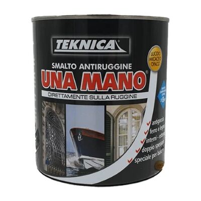 TEKNICA Una Mano Smalto Antiruggine Interno Esterno Barche Protetti 750ml Lucido - Colore: Marrone 4452 TEKNICA Una Mano Smalto Antiruggine Interno Esterno Barche Protetti 750ml Lucido - Colore: Marrone 4452