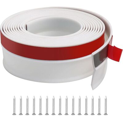 DPZO Guarnizione Per Porta Da Garage, In Pvc Multiuso Resistente Alle Intemperie, Facile Da Tagliare, Non Trattiene Lo Sporco, Protezione Dagli Agenti Atmosferici, Con Chiodi (bianca, 300 Cm) DPZO Guarnizione Per Porta Da Garage, In Pvc Multiuso Resistente Alle Intemperie, Facile Da Tagliare, Non Trattiene Lo Sporco, Protezione Dagli Agenti Atmosferici, Con Chiodi (bianca, 300 Cm)