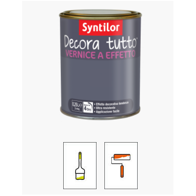 SYNTILOR Decora Tutto Vernice A Effetto 0,250 Lt Incolore Opaco - SYNTILOR Decora Tutto Vernice A Effetto 0,250 Lt Incolore Opaco -