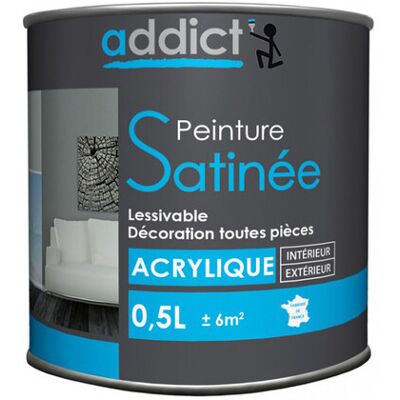 Vernice acrilica decorativa interna cotone satin grigio - 0,5L Vernice acrilica decorativa interna cotone satin grigio - 0,5L