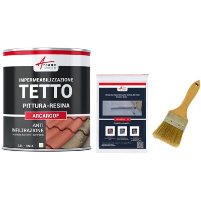ARCANE INDUSTRIES Guaina Liquida Per Tegole, Resina Impermeabilizzante Per Tegole - Arcaroof Pack - 2,5 L (fino A 1,5 M²) Pietra Da Taglio - ARCANE INDUSTRIES Guaina Liquida Per Tegole, Resina Impermeabilizzante Per Tegole - Arcaroof Pack - 2,5 L (fino A 1,5 M²) Pietra Da Taglio -