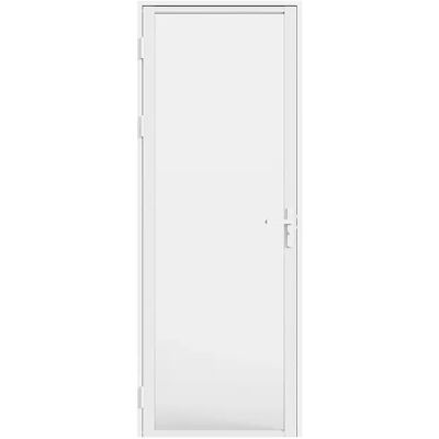Unique Blocco Porta Reversibile H204 X L73 Cm In Alluminio E Vetro Temperato Satinato Bianco - Loxton Unique Blocco Porta Reversibile H204 X L73 Cm In Alluminio E Vetro Temperato Satinato Bianco - Loxton