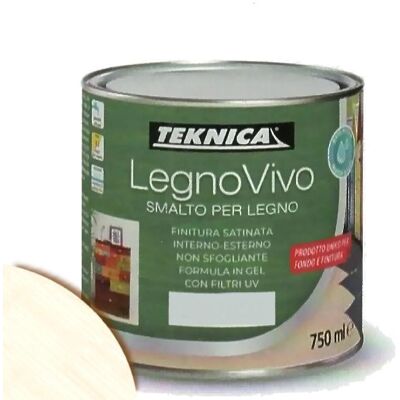 TEKNICA Legno Vivo Smalto All'acqua Per Legno 750ml In Gel Vari Colori - Colore: Bianco TEKNICA Legno Vivo Smalto All'acqua Per Legno 750ml In Gel Vari Colori - Colore: Bianco