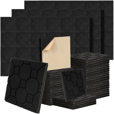 TOLLETOUR 72 Pannelli Acustici Adesivi, Profilo Cubico 30 X 30 X 2.5 Cm, Pannelli Fonoassorbenti Per Un Efficace Isolamento Acustico, Colore Nero TOLLETOUR 72 Pannelli Acustici Adesivi, Profilo Cubico 30 X 30 X 2.5 Cm, Pannelli Fonoassorbenti Per Un Efficace Isolamento Acustico, Colore Nero