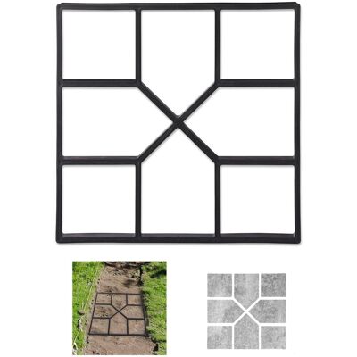 RELAXDAYS 10x Forma Per Cemento, Stampo Pavimento, Stencil Per Creare I Mattoni, Path Maker, 40x40 Cm, Plastica Robusta,nero RELAXDAYS 10x Forma Per Cemento, Stampo Pavimento, Stencil Per Creare I Mattoni, Path Maker, 40x40 Cm, Plastica Robusta,nero