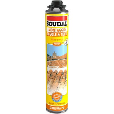 SOUDAL Schiuma Poliuretana Per Tegole Tetti Per Pistola 750 Ml - 40 O + 90 O C Esente Cfc SOUDAL Schiuma Poliuretana Per Tegole Tetti Per Pistola 750 Ml - 40 O + 90 O C Esente Cfc