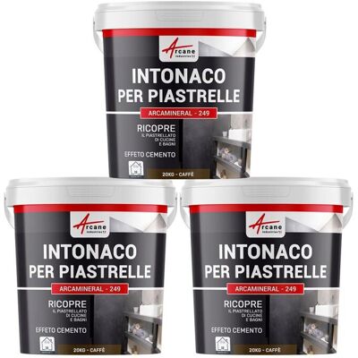 ARCANE INDUSTRIES Intonaco Per Piastrelle Del Bagno E Cucina, Su Pavimento E Pareti - Arcamineral - 3x 20 Kg Caffè - ARCANE INDUSTRIES Intonaco Per Piastrelle Del Bagno E Cucina, Su Pavimento E Pareti - Arcamineral - 3x 20 Kg Caffè -