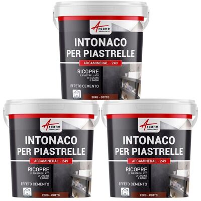 ARCANE INDUSTRIES Intonaco Per Piastrelle Del Bagno E Cucina, Su Pavimento E Pareti - Arcamineral - 3x 20 Kg Mattonella - ARCANE INDUSTRIES Intonaco Per Piastrelle Del Bagno E Cucina, Su Pavimento E Pareti - Arcamineral - 3x 20 Kg Mattonella -