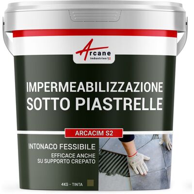 ARCANE INDUSTRIES Intonaco Impermeabilizzante Sotto Piastrelle Arcacim S2 - 4 Kg Grigio Marrone Vicino - Ral 7013 - ARCANE INDUSTRIES Intonaco Impermeabilizzante Sotto Piastrelle Arcacim S2 - 4 Kg Grigio Marrone Vicino - Ral 7013 -