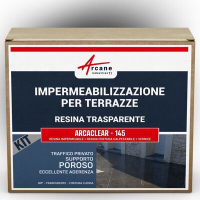 ARCANE INDUSTRIES Guaina Liquida Trasparente: Per Terrazzi, Piastrelle, Piscine - Kit Arcaclear - 5 M², Circolazione Privata, Supporto Poroso Finitura Lucida - ARCANE INDUSTRIES Guaina Liquida Trasparente: Per Terrazzi, Piastrelle, Piscine - Kit Arcaclear - 5 M², Circolazione Privata, Supporto Poroso Finitura Lucida -