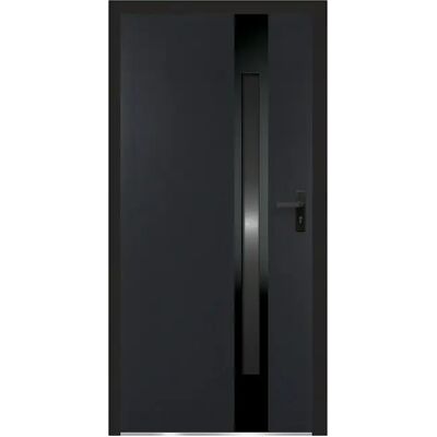 Unique Porta D'Ingresso In Acciaio Massiccio E Inox A207 X L100 Cm Vetro Fumé Antracite E Nero Spessore 90 Mm Apertura Verso Sinistra - Braga Unique Porta D'Ingresso In Acciaio Massiccio E Inox A207 X L100 Cm Vetro Fumé Antracite E Nero Spessore 90 Mm Apertura Verso Sinistra - Braga