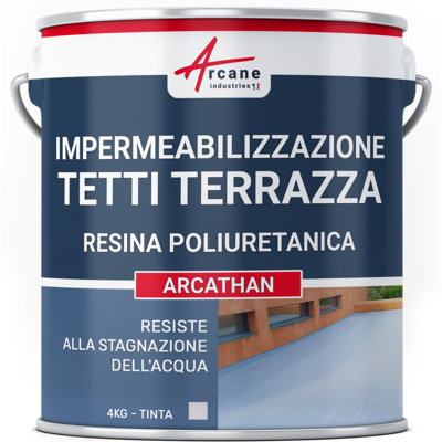 ARCANE INDUSTRIES Guaina Liquida Per Terrazzi, Guaina Impermabilizzante Arcathan - 4 Kg Grigio - ARCANE INDUSTRIES Guaina Liquida Per Terrazzi, Guaina Impermabilizzante Arcathan - 4 Kg Grigio -